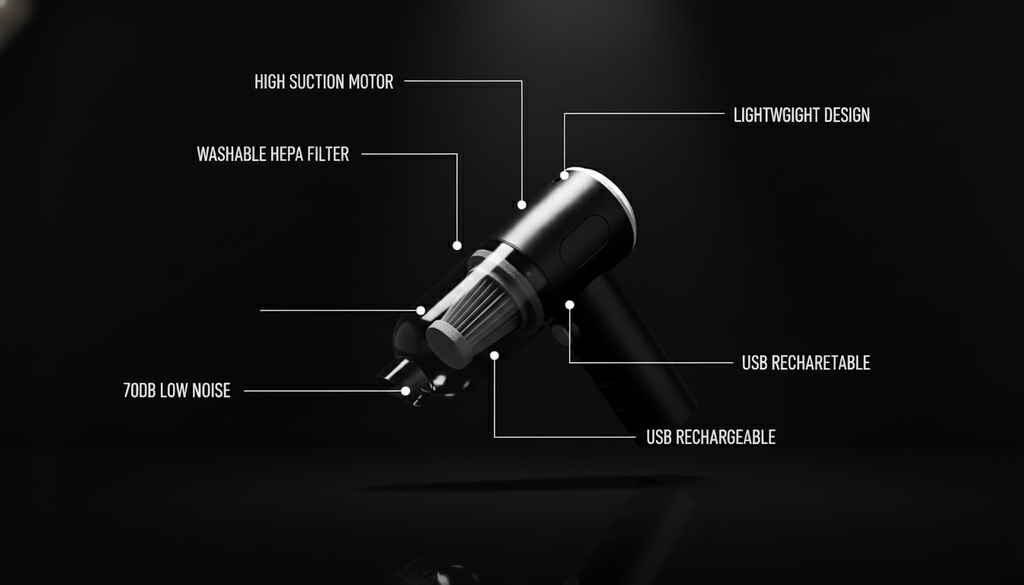 Clenvo TurboVac – Portable Car Vacuum Cleaner