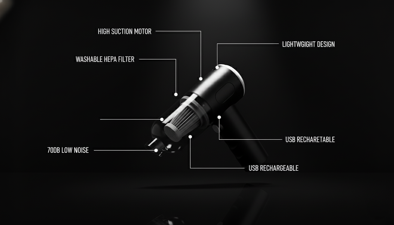 Clenvo TurboVac – Portable Car Vacuum Cleaner